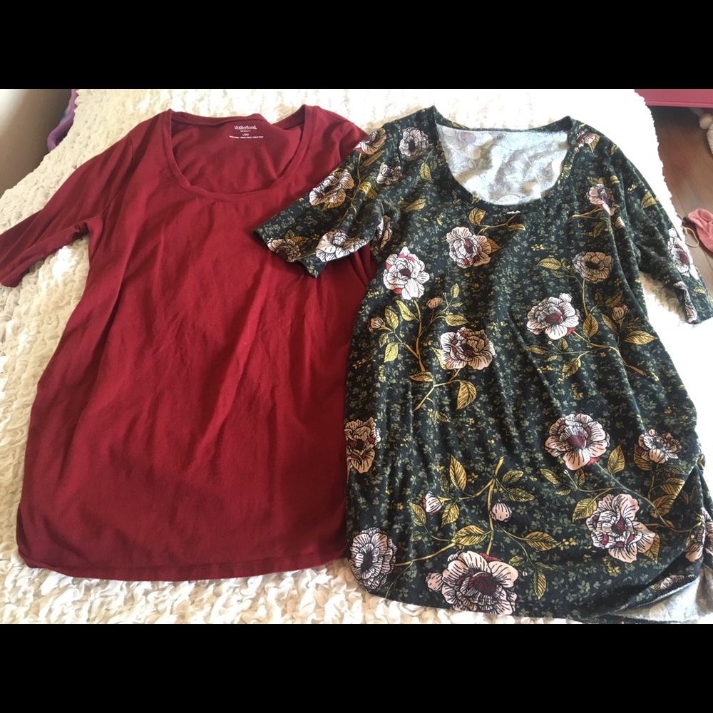 Motherhood Maternity Shirts Tops Floral Lot Large